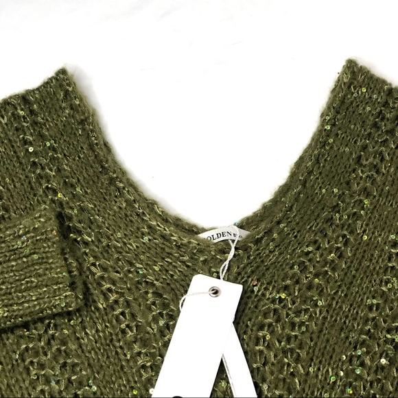 NWT Beautiful Green Sequined Sweater Sz S - Picture 8 of 12